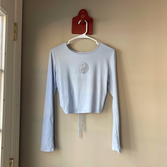 Homegirl Society Yen Yang Cropped Open/Tie Back Crop Top L - Picture 1 of 7